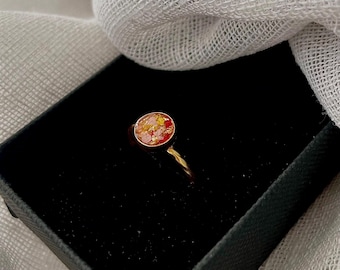 Memorial Flower Ring, Funeral Flower Ring, Wedding Bouquet Preservation, Custom Floral Preservation, Flower Keepsake Ring