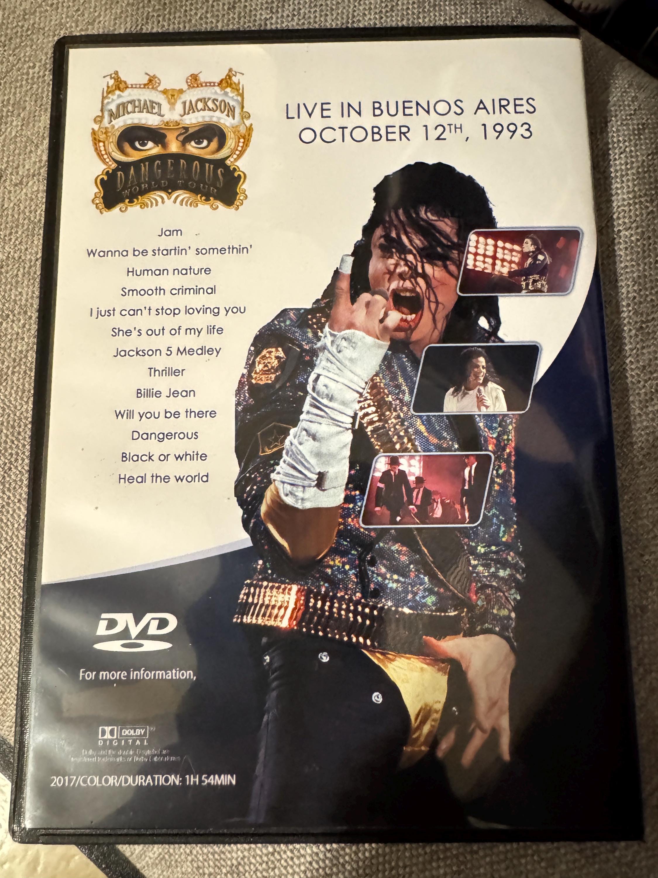 New!! Michael Jackson Dvd Dangerous Tour Buenos Aires October 12