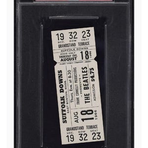 The Beatles Real Original Concert Ticket 1966 Suffolk Downs PSA 7