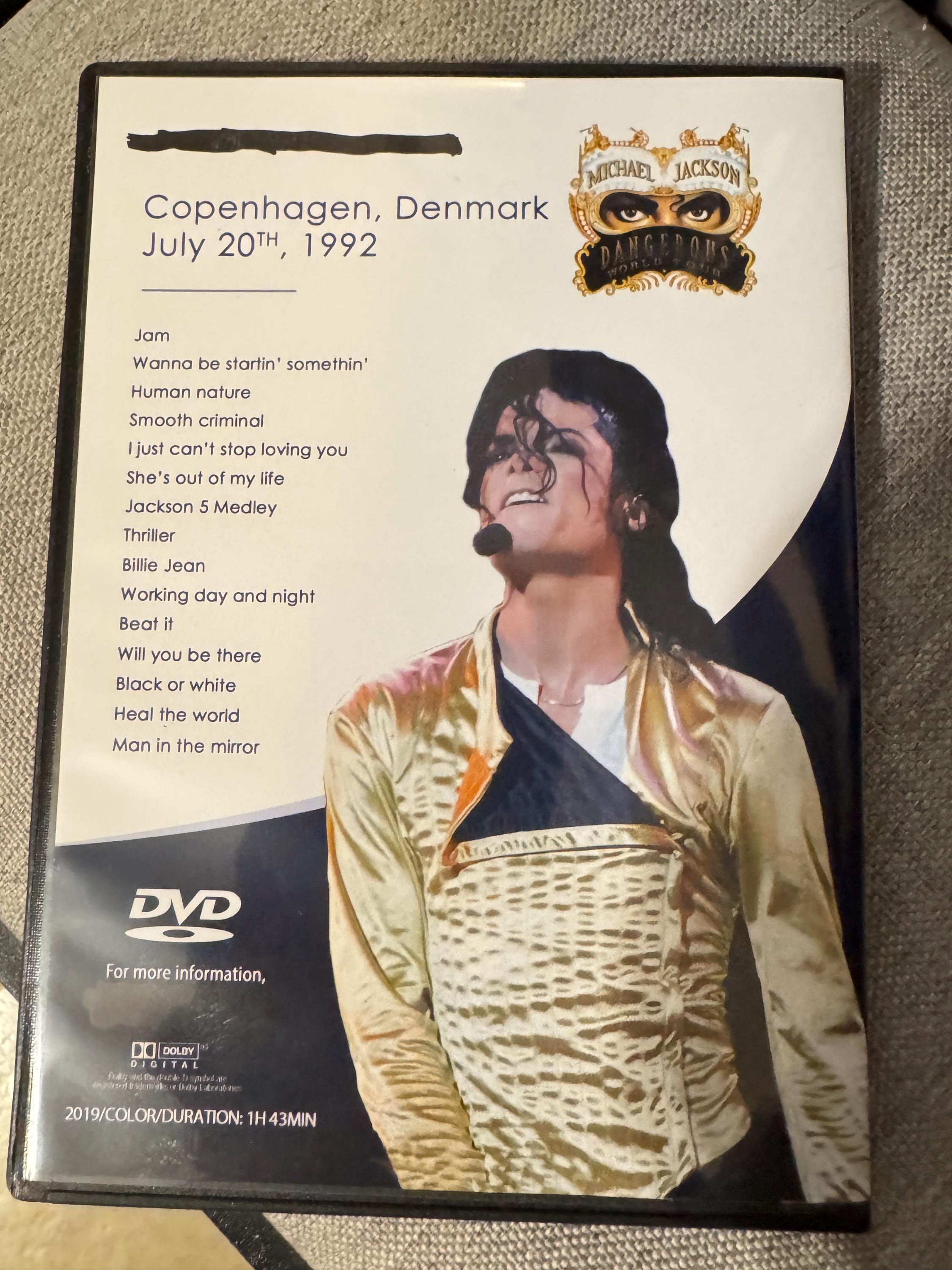 New!! Michael Jackson Dvd Dangerous Tour Copenhagen 1992 on Dvd