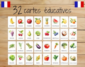 32 Montessori Cards • Animals • French • Printable Flashcards ...