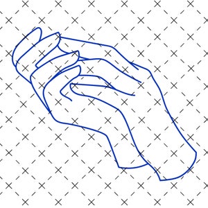 Blue Hand, Sleek Hand Geometry, Abstract PNG Line , Rozinasa Art, png