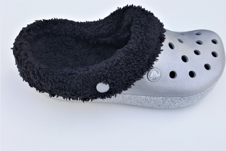 Insoles for Crocs Clogs Replacement White Black Fur Insert Lining Shoe Inner Sole Warm Removable
