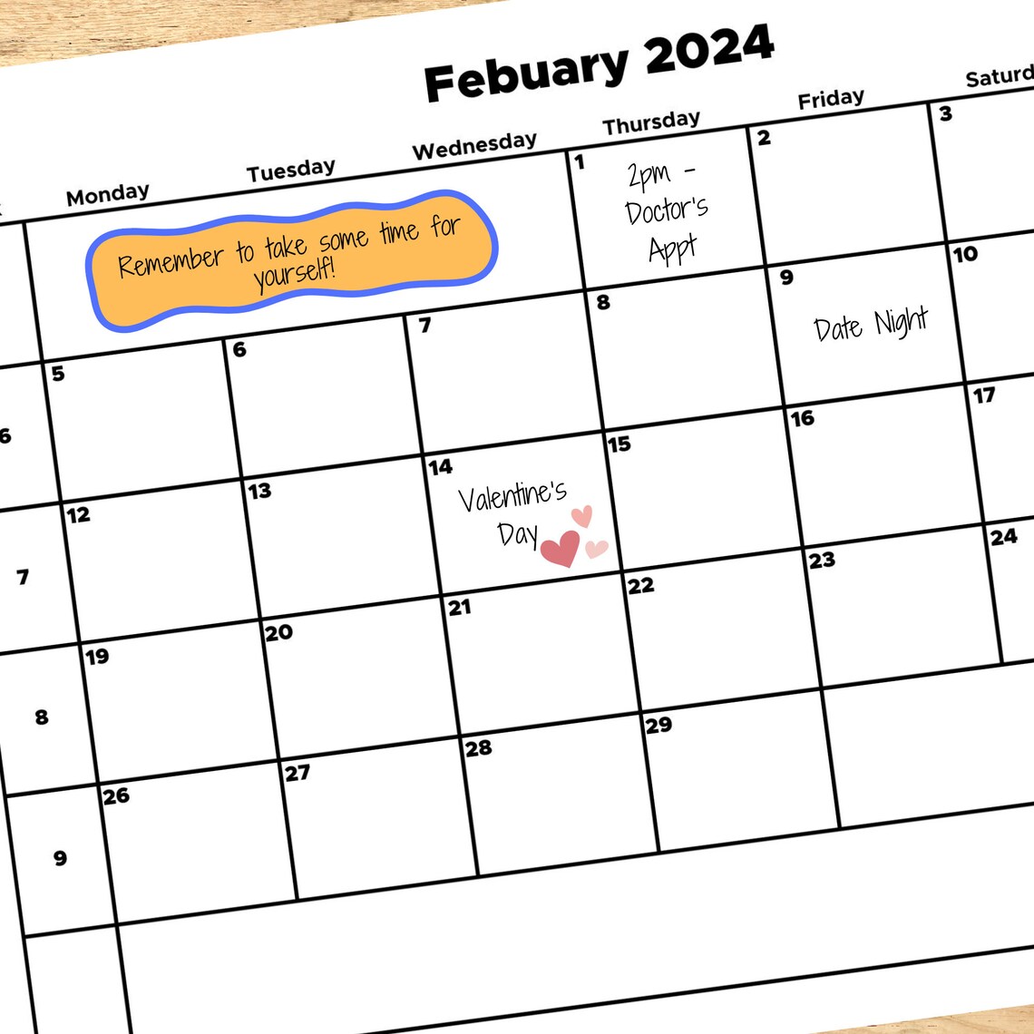 Simple 2024 A4 Size Printable Calendar With Week Numbers - Etsy