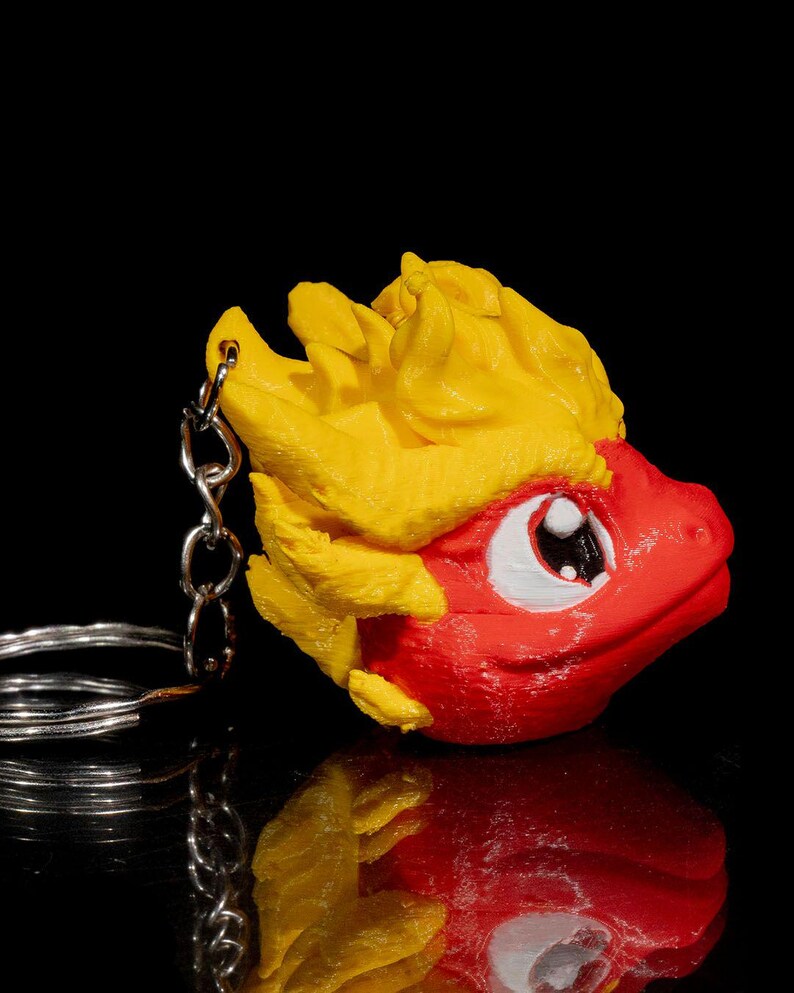 Baby Fire Dragon Keychain Etsy