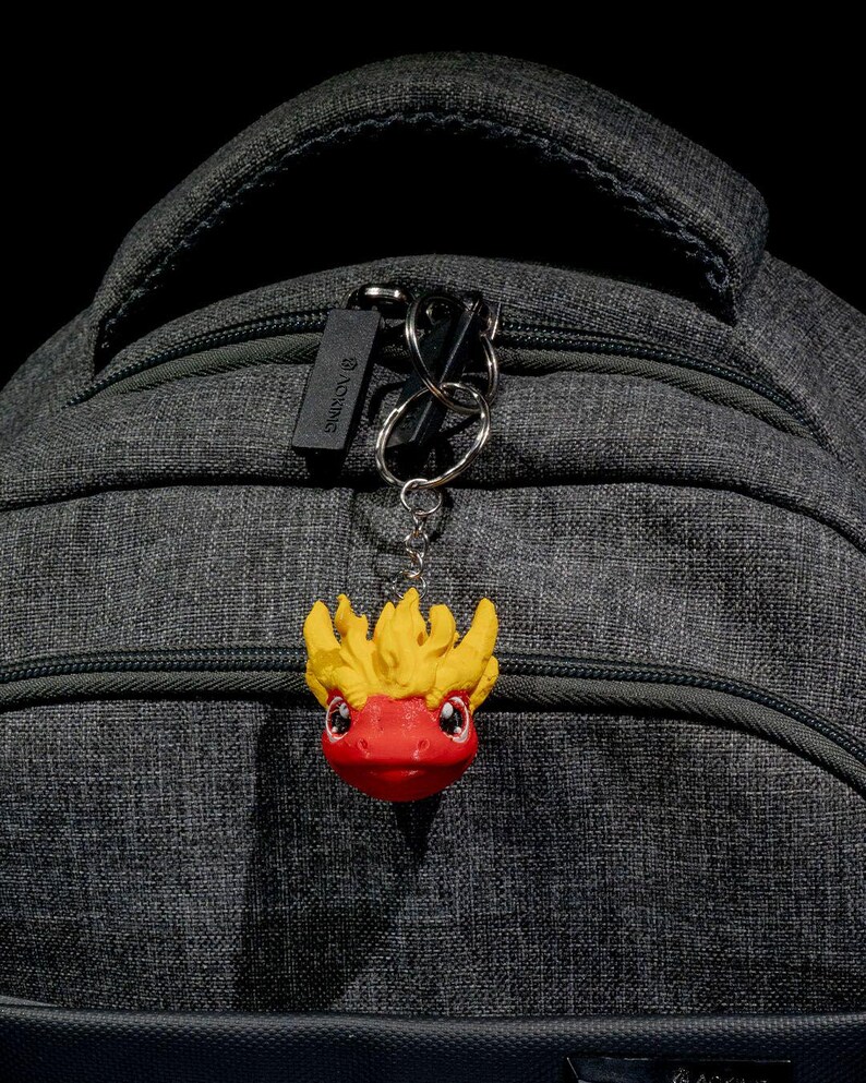 Baby Fire Dragon Keychain Etsy