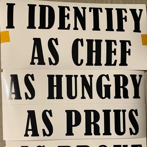 I identify as | choose your decal | ready to apply vinyl decal | outdoor & indoor use | bumper sticker | water bottle | white or black matte