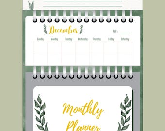 Digital Daily Weekly Monthly Planner PDF Undated Calendar Landscape Format Hyperlink Month Tabs Downloadable Content Future Proof Reusable