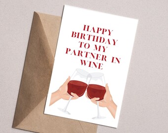 Amici E Vino / Divertente Biglietto Di Auguri Di Compleanno Per Amici, Colleghi, Genitori, Famiglia - Vino E Parole #4 - Italia - Foto 11