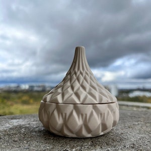 Trinket Jar Custom colour & Scent Handmade Vessel Jesmonite Natural soy wax Handmade gift House warming gift Home Decor Stoneware Decorative