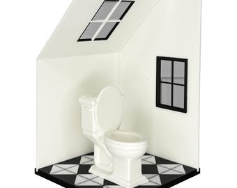 Accesorio de baño en miniatura para casa de muñecas / Baño en miniatura impreso en 3D / Decoración para casa de muñecas, coleccionable en miniatura