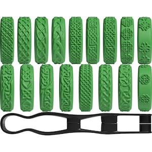 Celtic 17 Pattern Stamp Wheels Set #1 | 3D Printed Craft Tool | Custom Texture Roller
