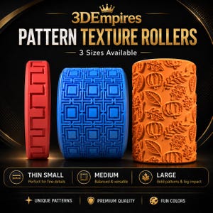 Juego de 17 ruedas de sello con patrones celtas n.° 1 / Herramienta de artesanía impresa en 3D / Rodillo de textura personalizado imagen 3