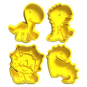 Cute Dinosaur Cookie Cutter Set #1 | 3D Printed Baking Tool | Dino, Jurassic, Kids Party
