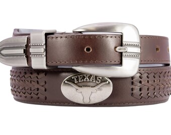 ブラウンビーズ装飾レザーベルト 28インチ ブラウンビーズ装飾レザー