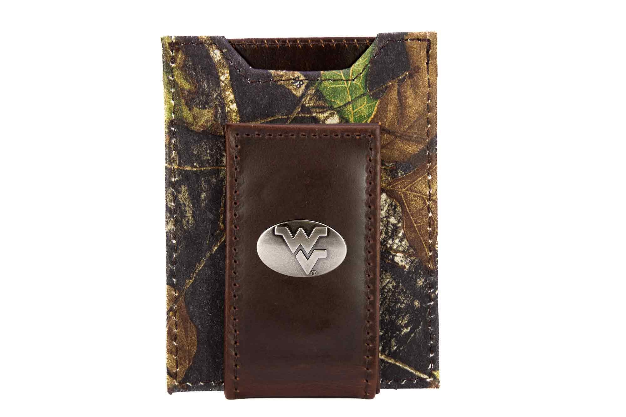 WVU Mountaineers Mossy Oak Wallets. Bifold Pass-case. Classic