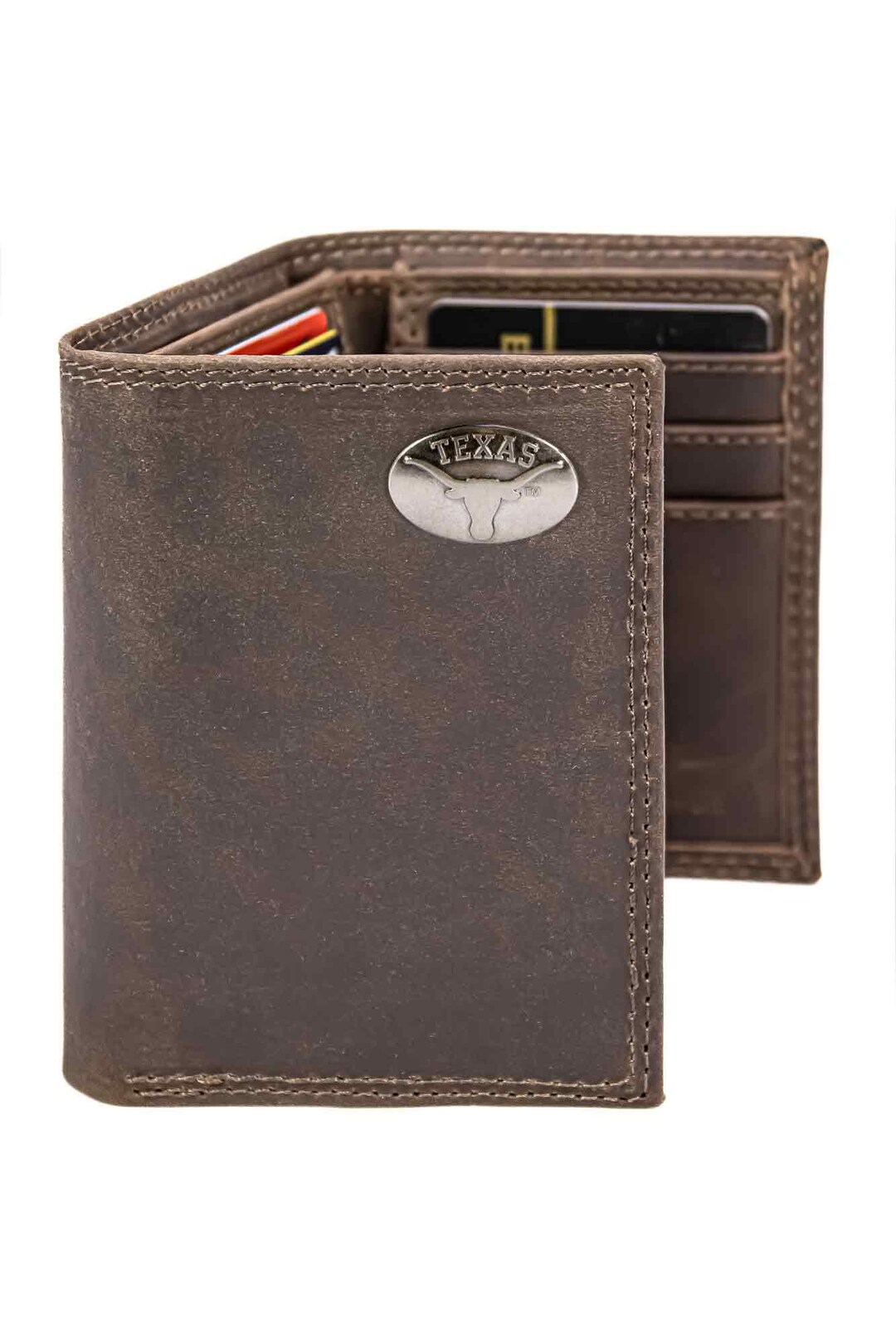 Texas Longhorns Men's Collegiate Trifold Leather Wallet. Texas Wallet ...