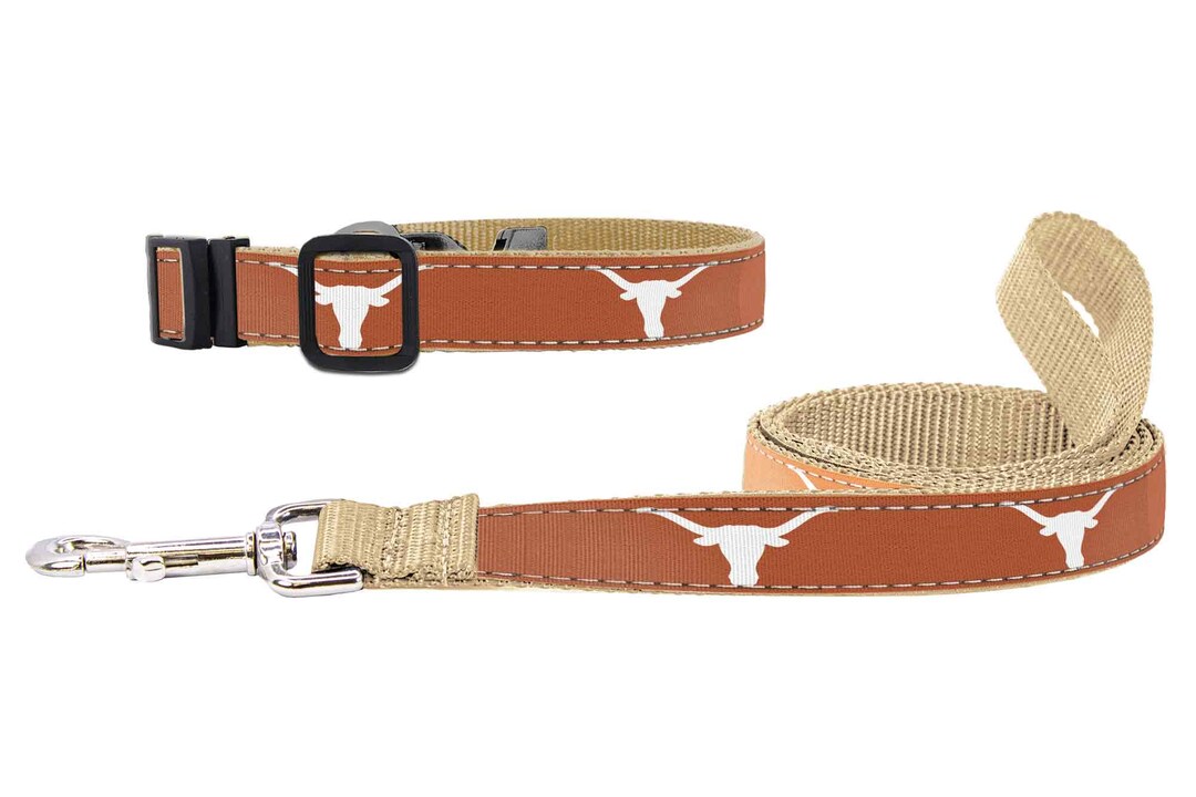 Longhorns Ribbon Texas Longhorns Collegiate Woven Ribbon Dog Collar. Pet Lead ...