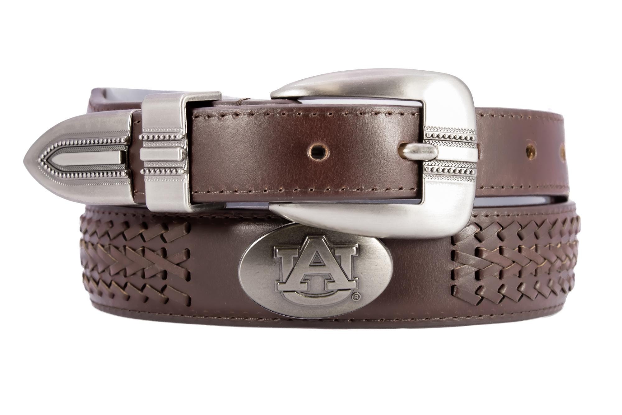 Auburn Tigers Men's Collegiate Leather Belt. Auburn Gift. Tigers