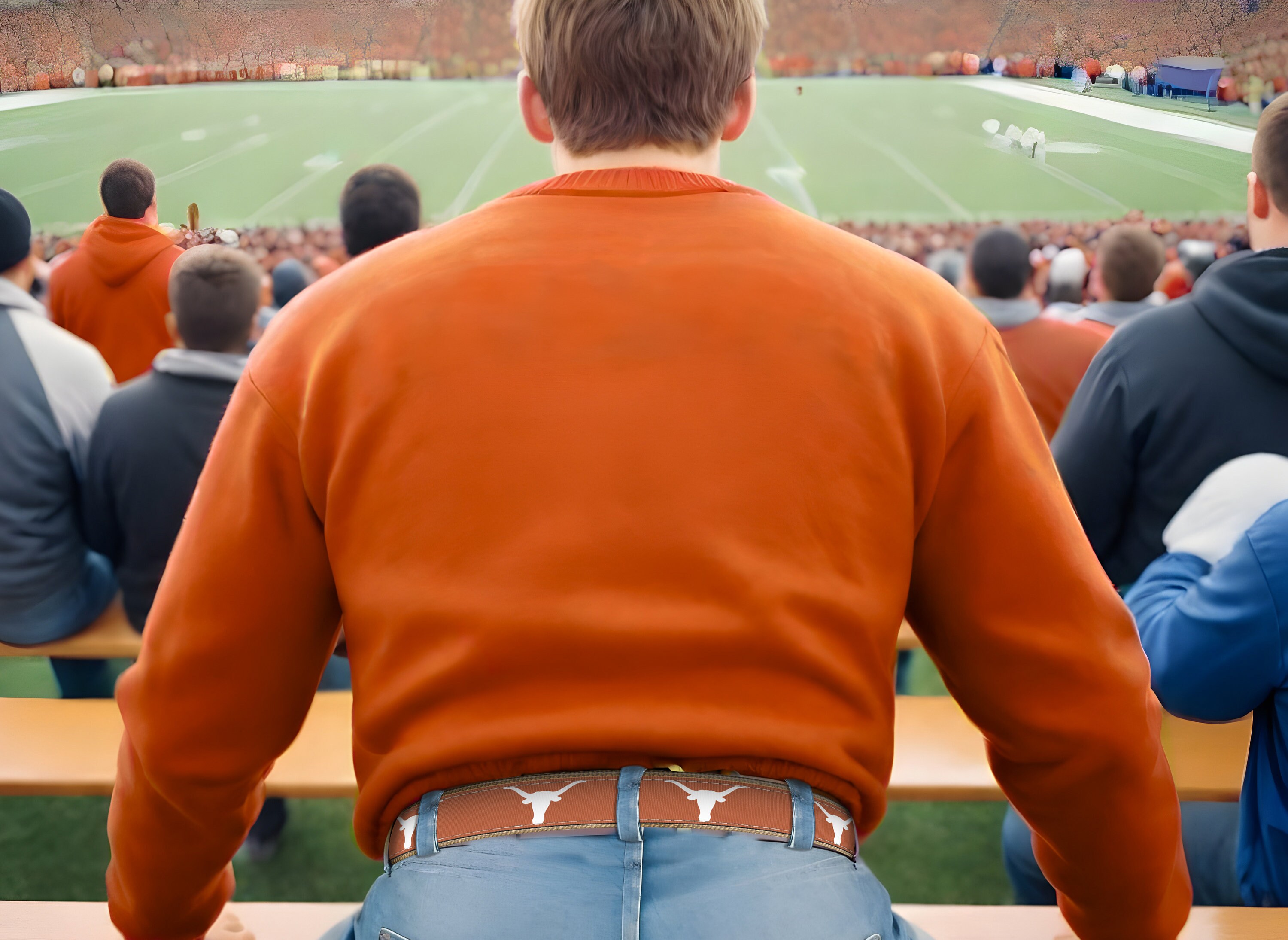 Longhorns Ribbon Texas Longhorns Men's Collegiate Woven Ribbon Belt. Tan Full Grain ...