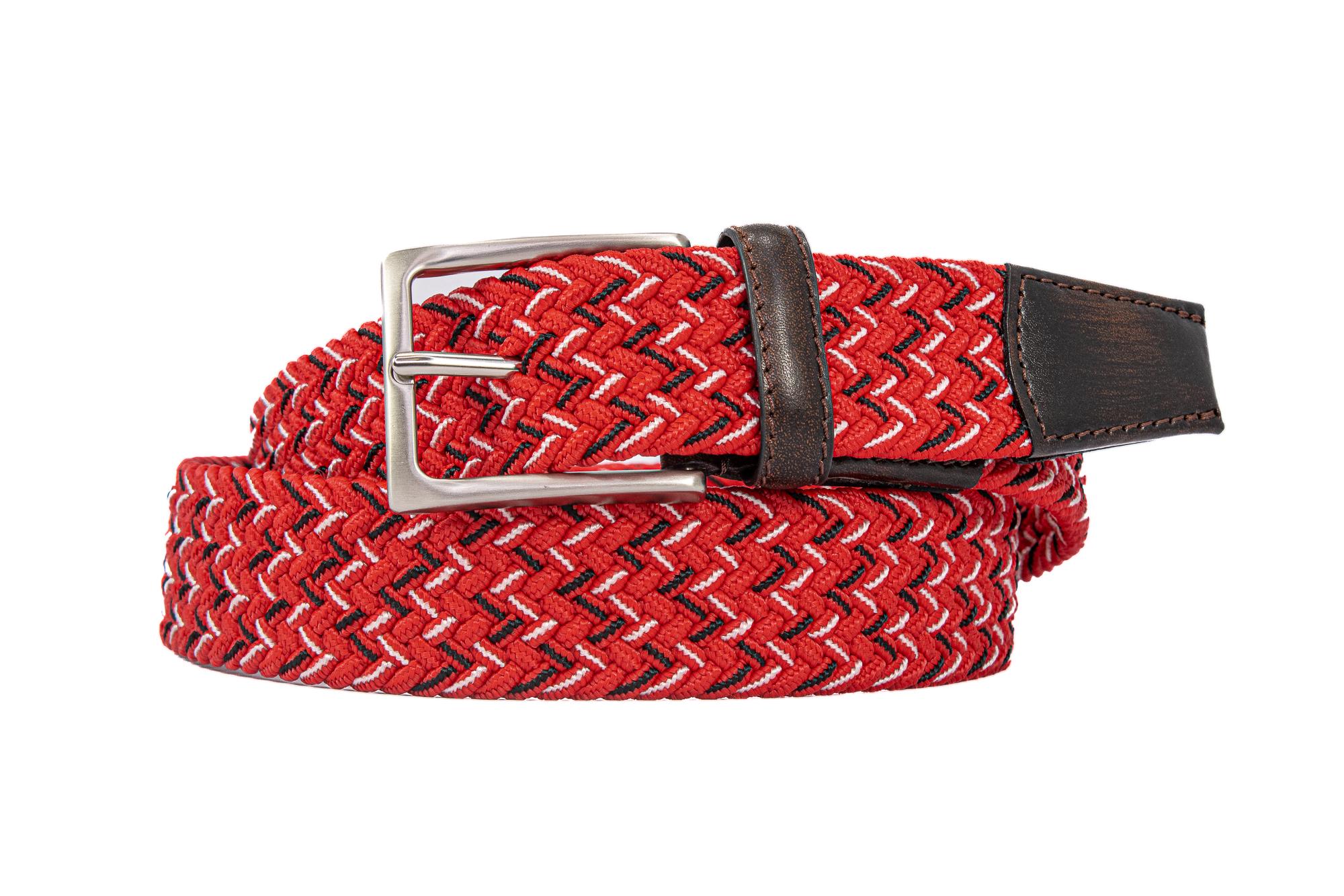 Braided Collegiate Golf Red and Black Stretch Belt. - Etsy