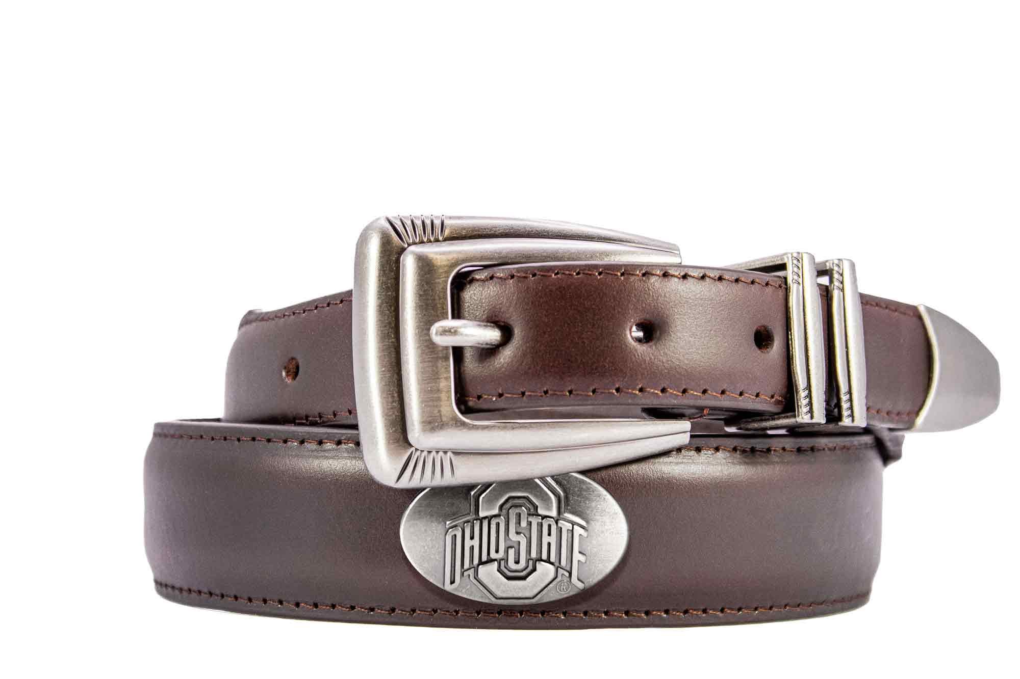 Ohio State Buckeyes Men's Dressy Leather Belt. Buckeyes Gift. OSU