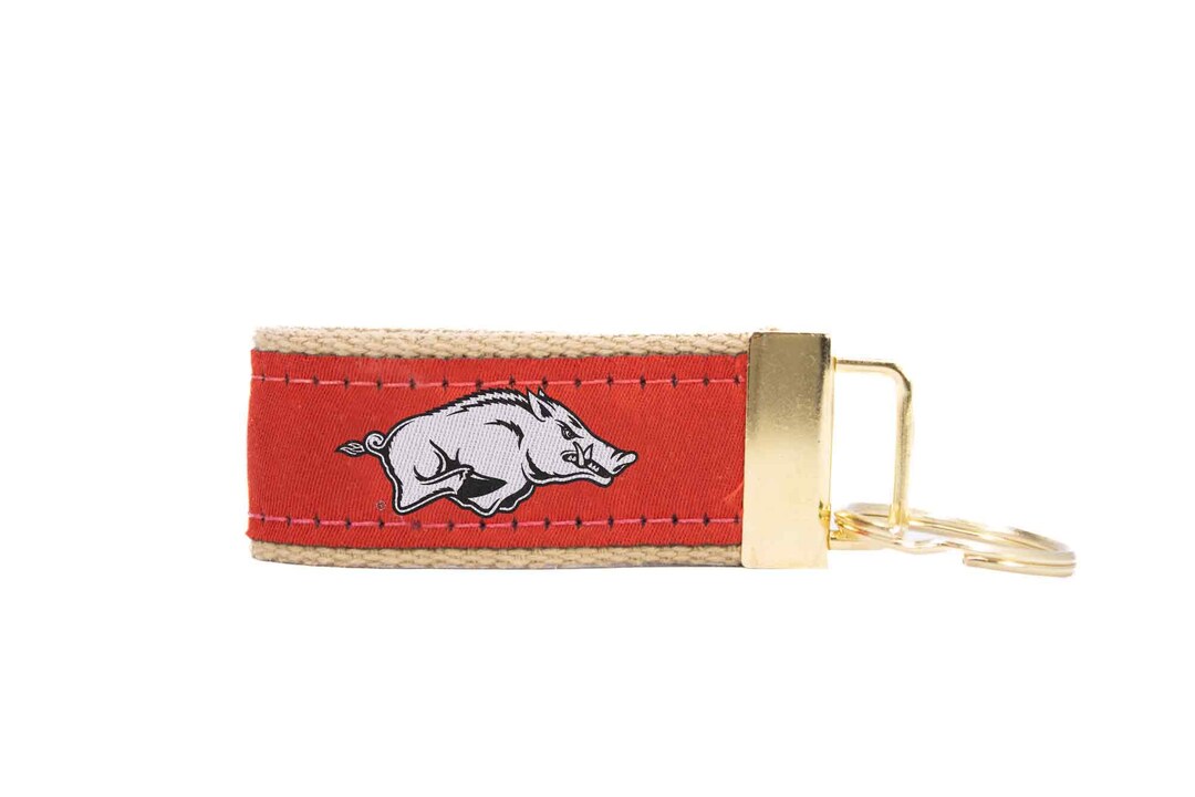 Razorback Ribbon Arkansas Razorbacks Collegiate Woven Ribbon Key Chain. Arkansas Key Fob ...