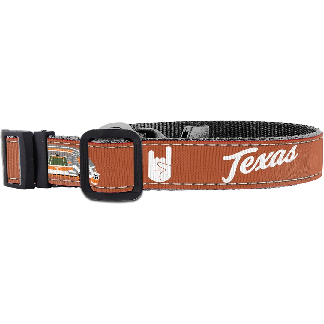 Longhorns Ribbon Texas Longhorns Collegiate Woven Ribbon Dog Collar. Adjustable Nylon ...