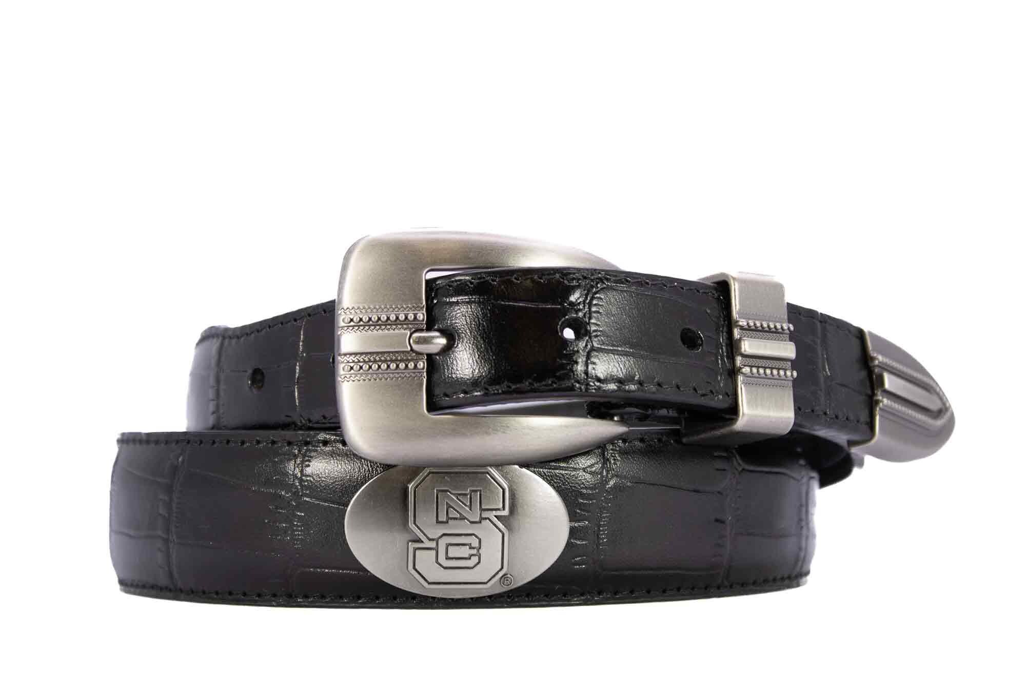 The▲Hermit Club × SGSC Leather Drip BELT NC State Wolfpack Men's Dressy Leather Belt. NC State Gift