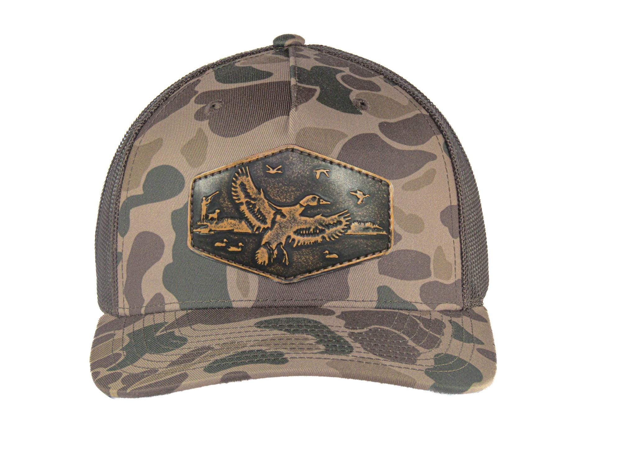 Mallard Old School Camo Trucker Hand Burnished Full Grain