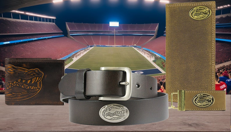 Florida Gators Brown Leather Belt Stadium Group