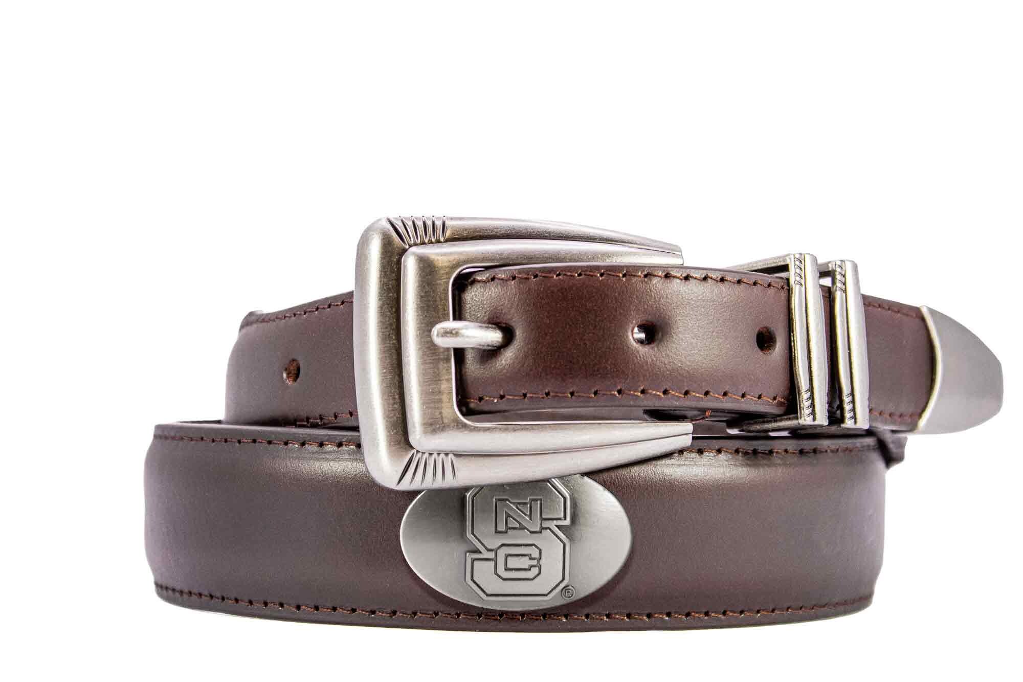 NC State Wolfpack Men's Dressy Leather Belt. NC State Gift