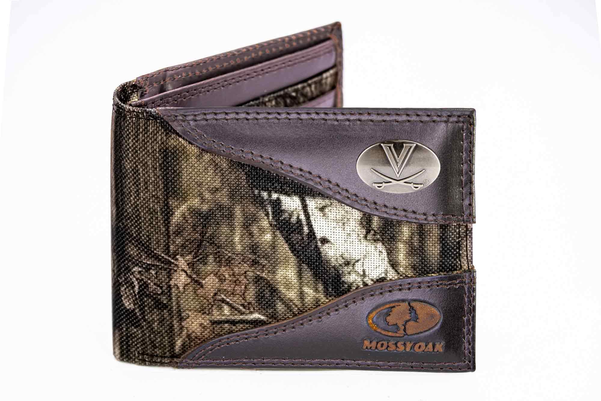 Virginia Cavaliers Mossy Oak Wallets. Bifold Pass-case. Classic