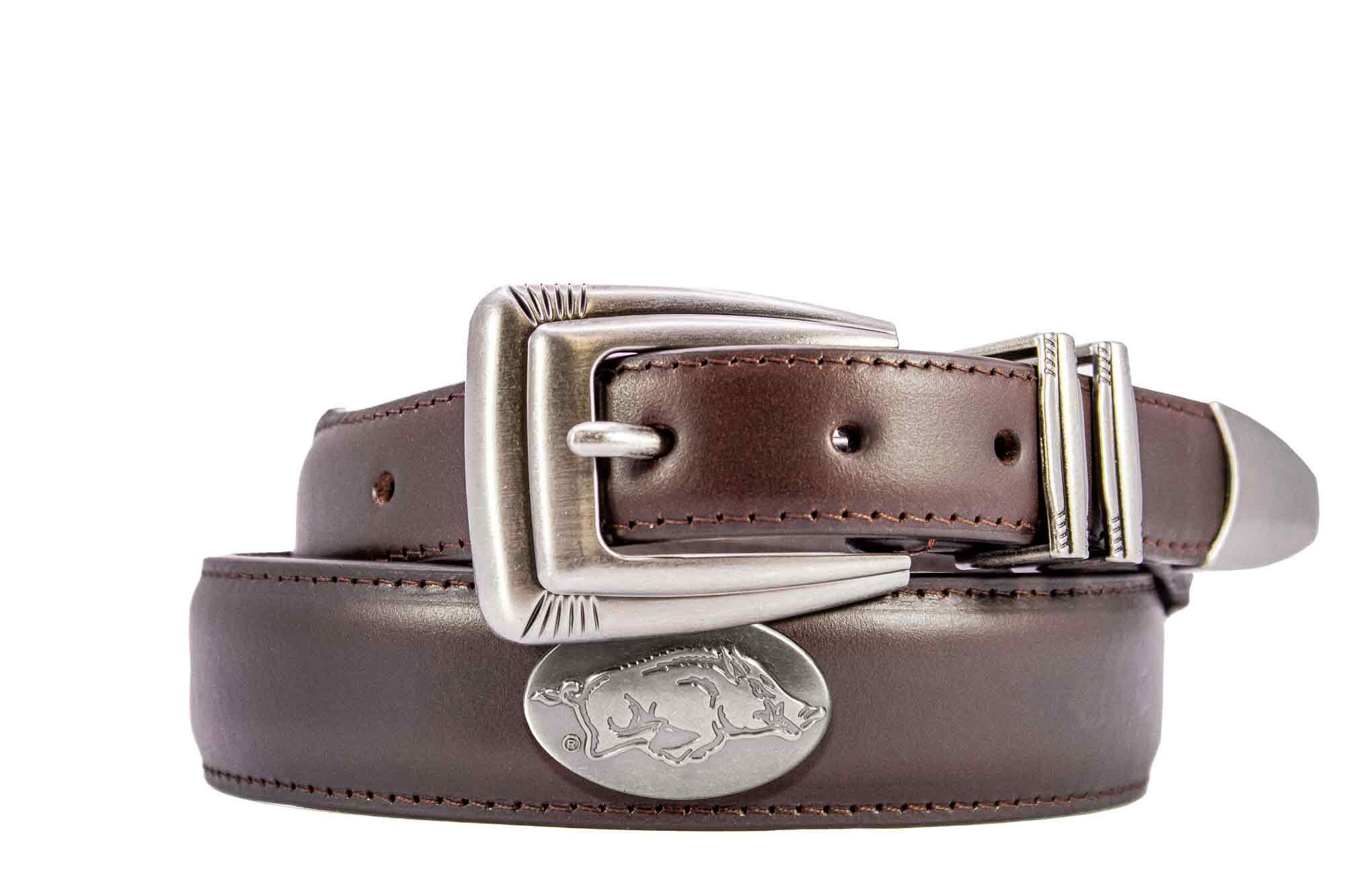 Arkansas Razorbacks Men's Dressy Leather Belt. Arkansas Gift. ARK Merch ...