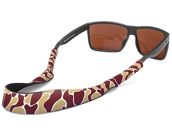 FSU Seminoles Color Garnet and Gold Camo Style Neoprene Sunglasses Strap