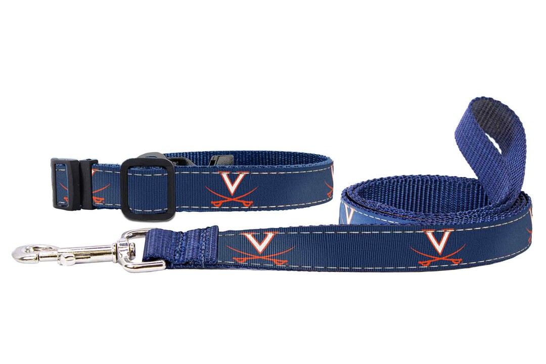Uva Ribbons UVA Cavaliers Collegiate Woven Ribbon Dog Collar. Pet Lead. Adjustable ...