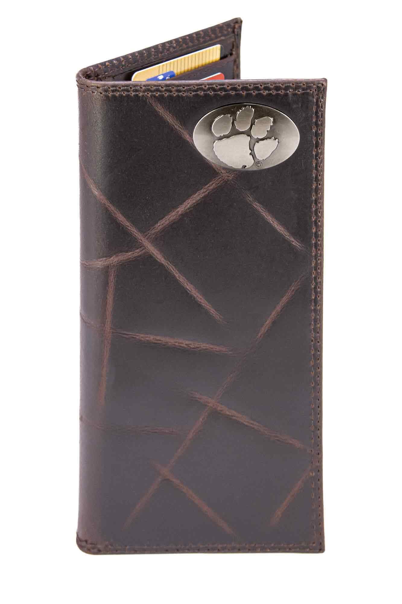 Clemson Tigers Men's Collegiate Secretary Leather Wallet. Clemson
