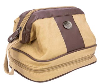 WC Wolfpack Kulturtasche Kulturtasche Kulturtasche Kulturtasche Baumwolle Langlebige wasserfeste Tasche. Geräumiges Reisedesign. Gewachster Canvas Khaki Körper. Wolfsrudel Geschenke