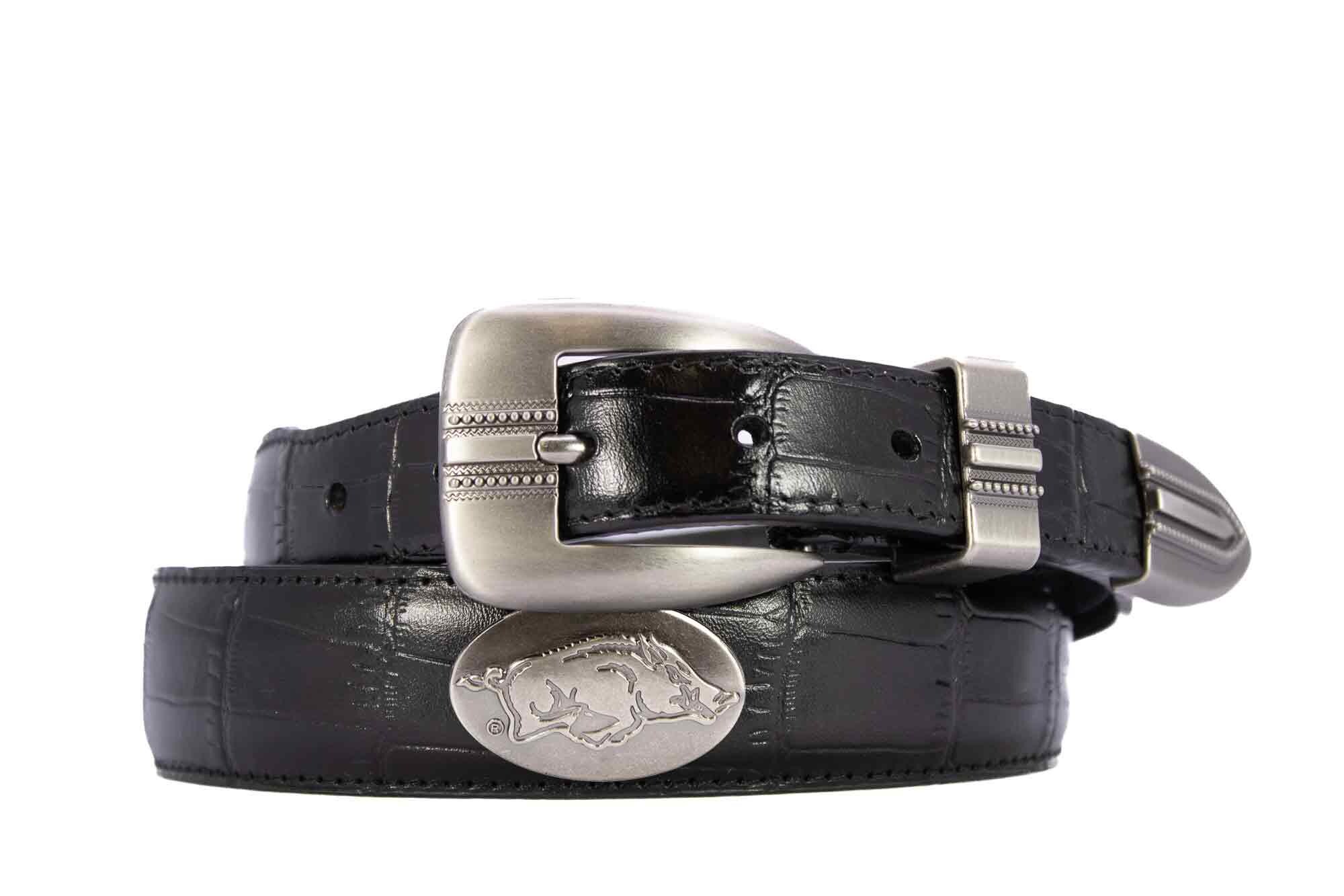 Arkansas Razorbacks Men's Dressy Leather Belt. Arkansas Gift. ARK Merch ...
