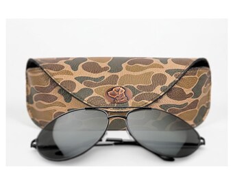 Lab Sunglass and Eyewear Case – Camo or Brown Pebble with Protective Snap Closure