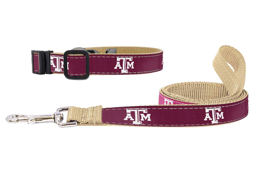 Texas A&M Aggies Collegiate Woven Ribbon Dog Collar. Pet Lead ...