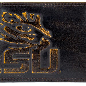 LSU Tigers Trifold Debossed Leather Wallet