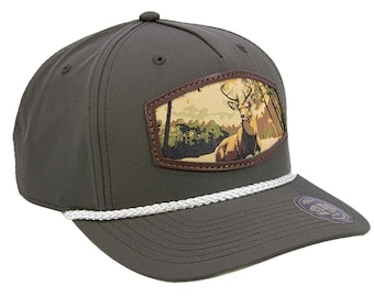 Buck Woven Patch Rope Hat. 5-panel Modern Flat Bill Cap  display picture 1