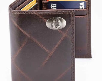 Ohio State Buckeyes Men's Collegiate Trifold Leather Wallet
