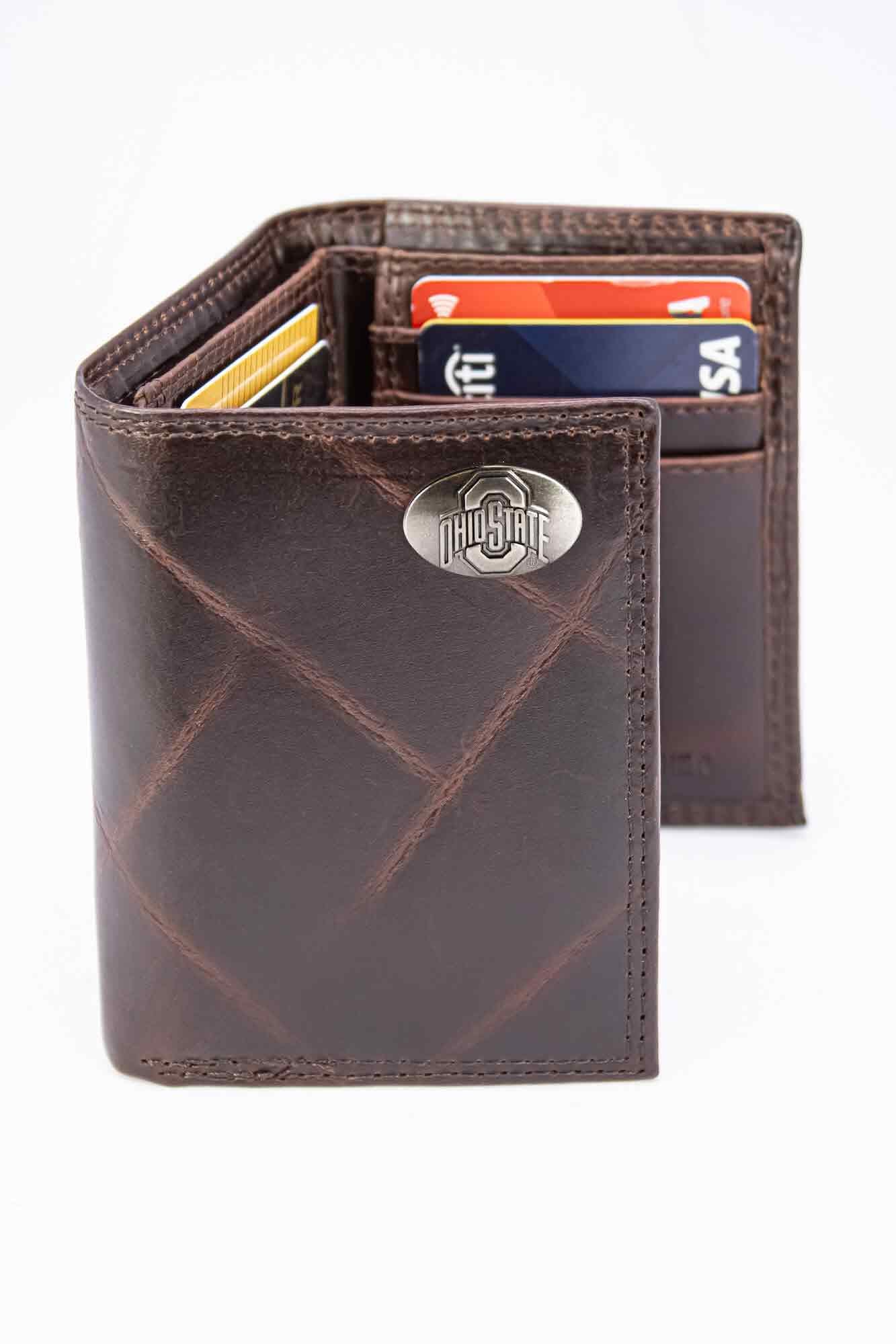 Ohio State Buckeyes Men's Collegiate Trifold Leather Wallet