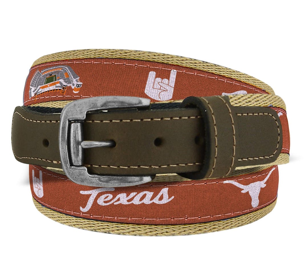 Longhorns Ribbon Texas Longhorns Men's Collegiate Stadium Collection Woven Ribbon Belt ...