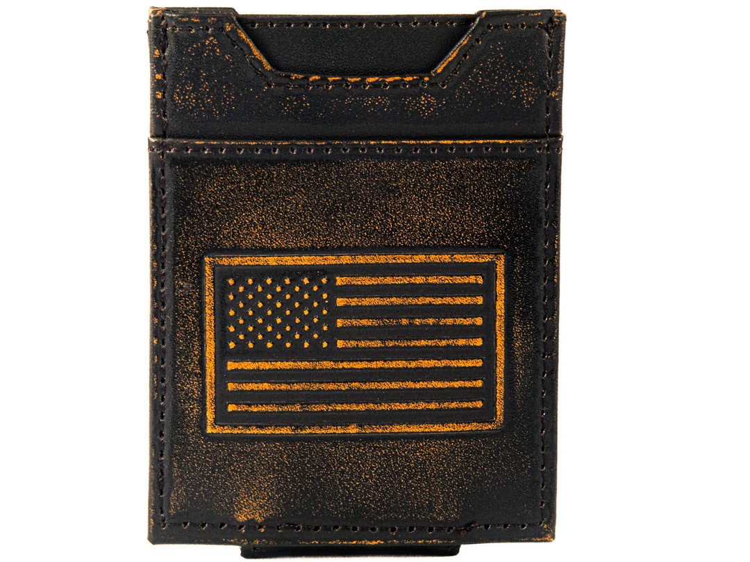 Lab Burnished Leather Magnetic Front Pocket Wallet