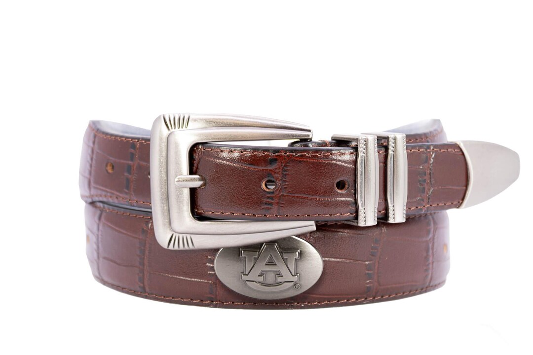 ZEP-PRO Men's Georgia Southern Eagles Genuine Leather Belt With Concho Buckle - Brown