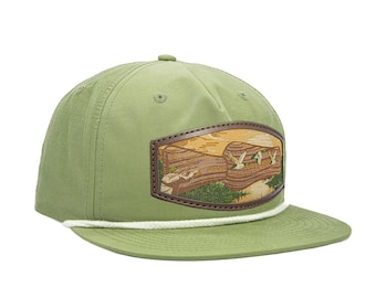 Duck Call Hunting Woven Patch Rope Hat – Richardson Golf Snapback Cap
