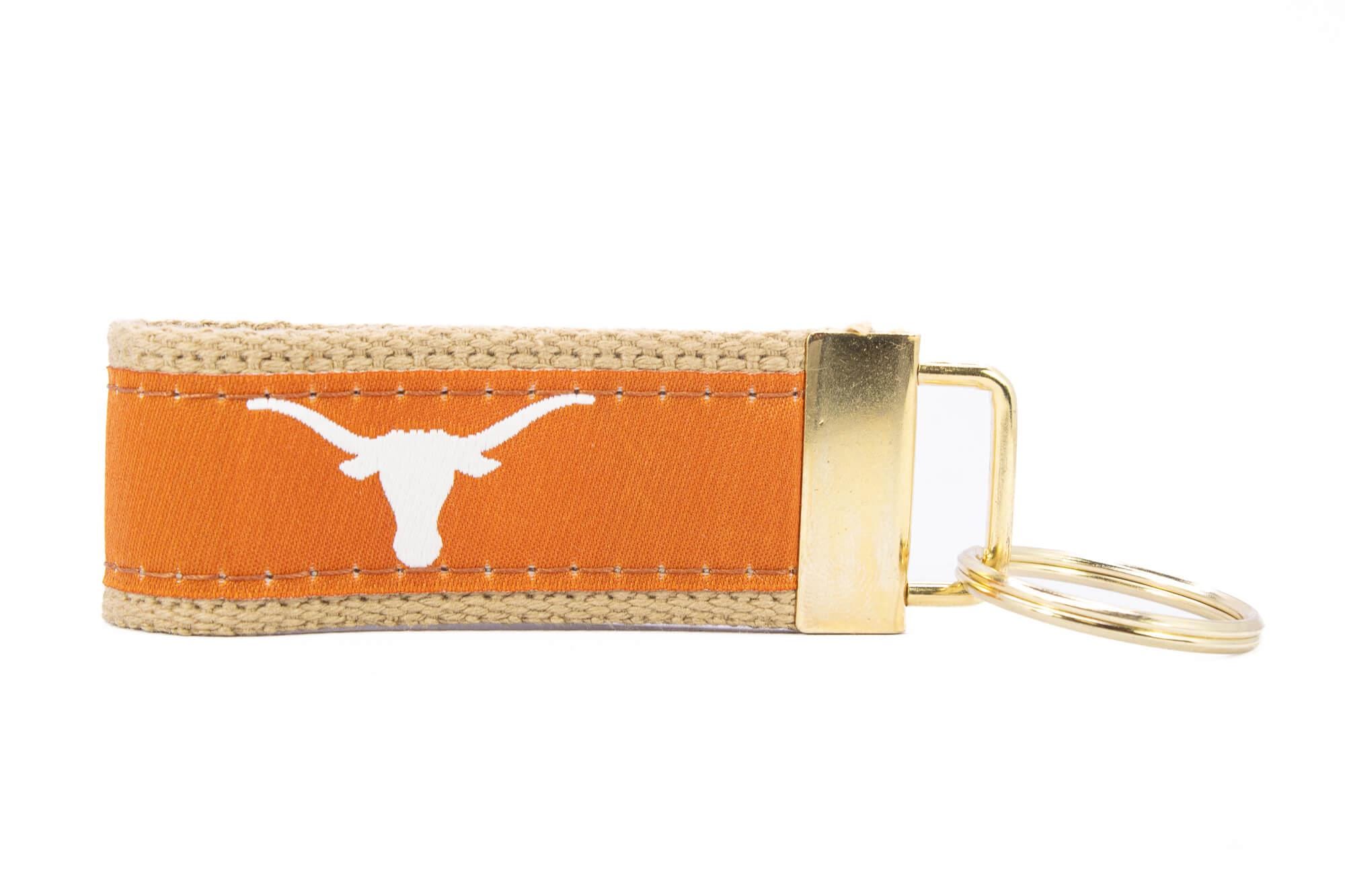 Texas Longhorns Collegiate Woven Ribbon Key Chain. University of